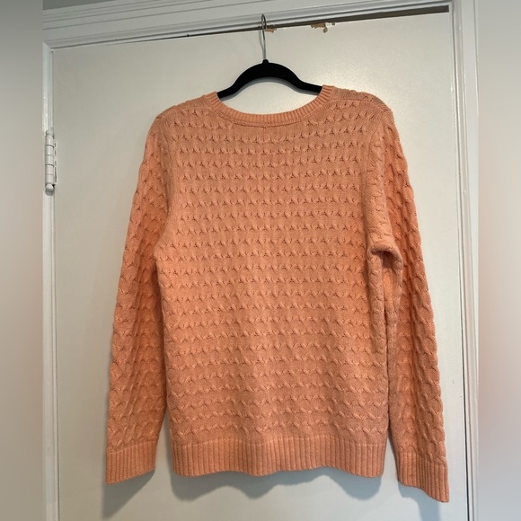 Croft & Barrow Women’s Sz: L Orange Cotton Cable-Knit Crew Neck Pullover Sweater - Picture 2 of 11